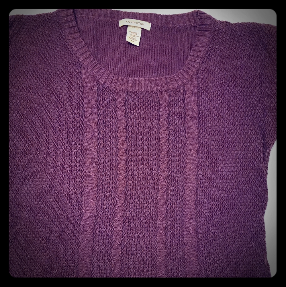 Short Sleeved Cable Knit Sweater